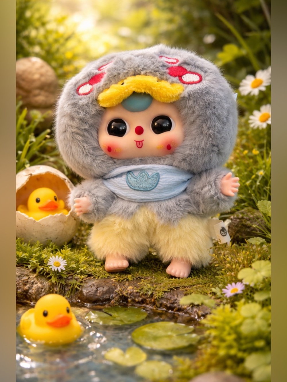 Baby Three Children’s Wonderland Grey Duckling 🐥 Plush Kawaii Cottagecore Cute